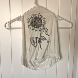 John Galt Flower halter crop top